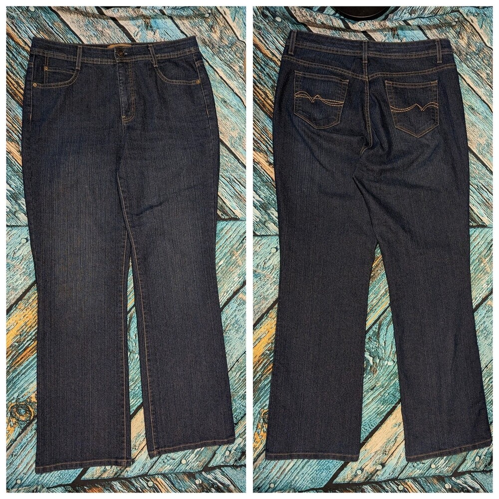 Hannah Size 12‎ High Waist Dark Rinse Bootcut Jeans Y2K Retro Style